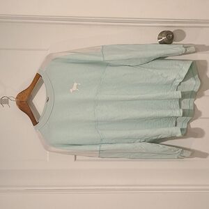 V.S. PINK Lightweight Sweater Light Blue and White Size Large